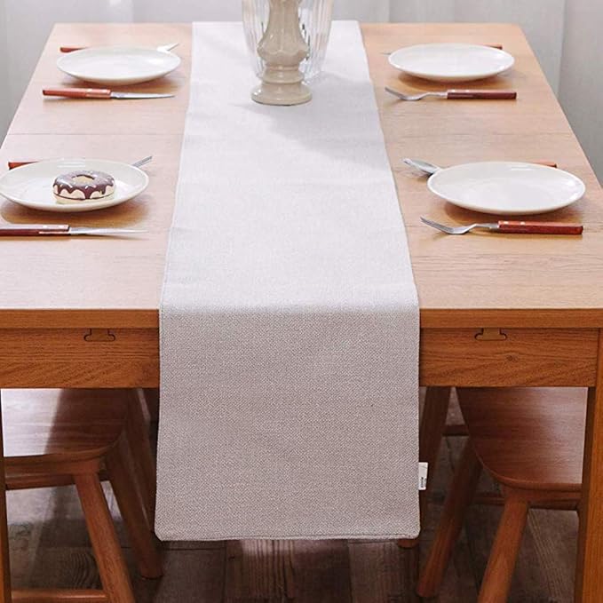 2 Piece Fabric in 1, Soft Caddice Faux Linen 2 Side Table Runner, eco-Friendly by NATUS+WEAVER