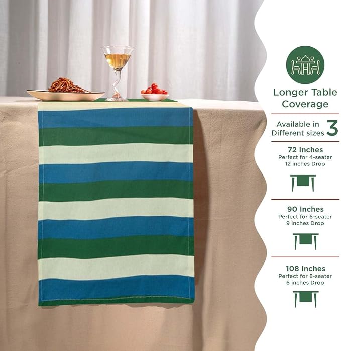 Folkulture Table Runner 72 Inches Long | Blue, Pool Party Decorations, 100% - Image 6
