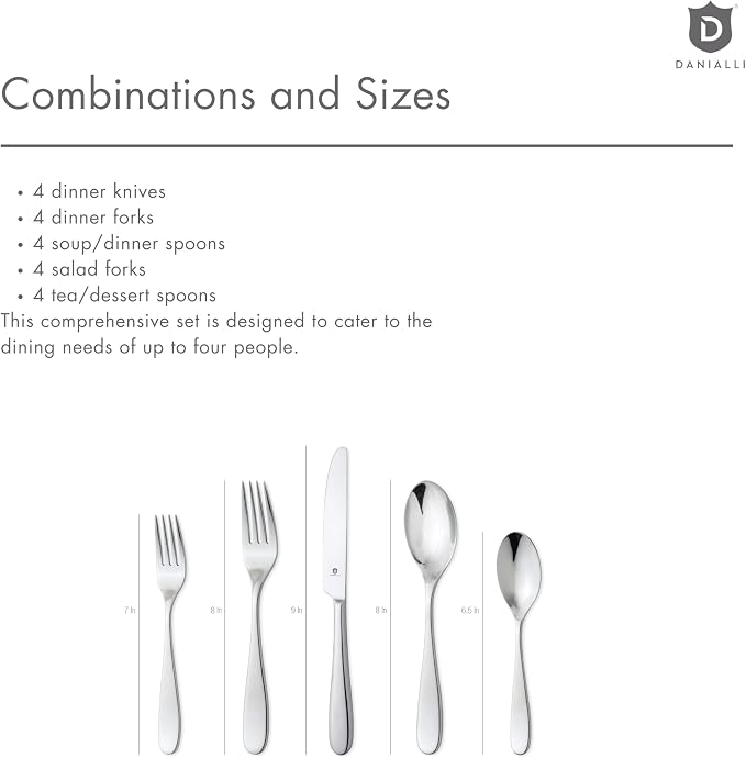 Silverware Set for 4 – 18/10 Stainless Steel Flatware, Mirror Finish, - Image 9