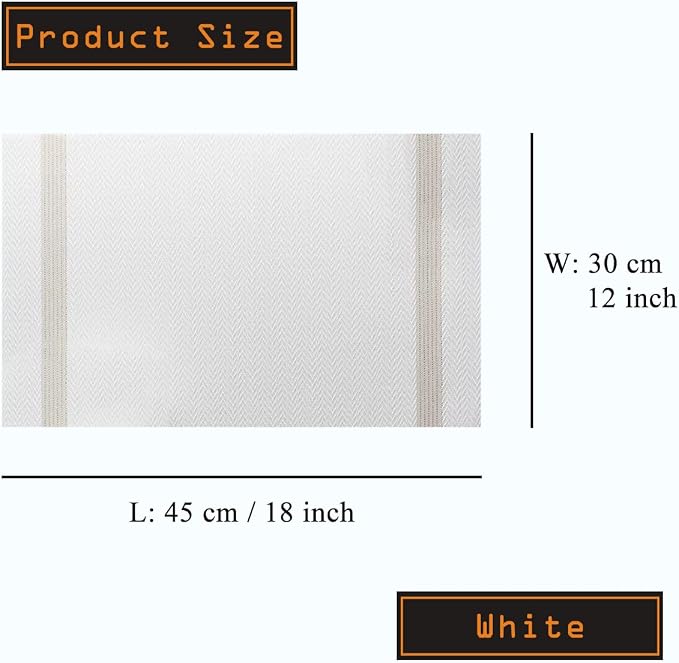 PIGCHCY Placemats Set of 4, Luxurious Elegant Placemats Non-Slip Washable - Image 2