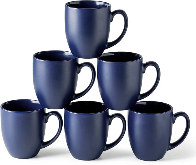 AmorArc 12oz Coffee Mugs Set of 6, Large Ceramic Coffee Mugs by AmorArc