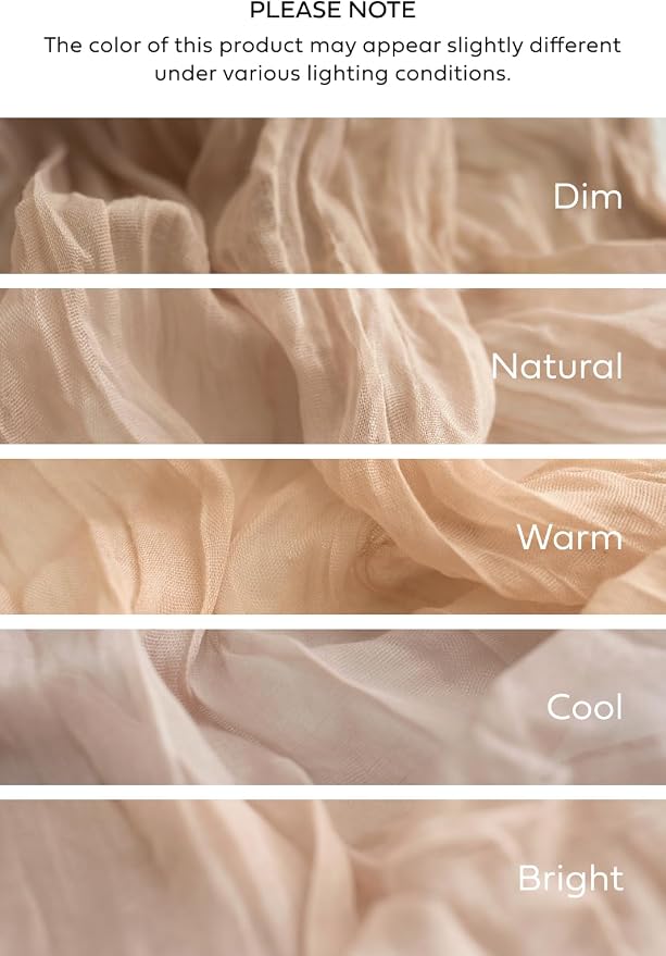 Ling's Moment Nude Gauze Cheesecloth Table Runner, 14FT | Beige Sheer Cheese - Image 8