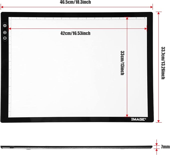 A3 Magnetic Light Pad for Diamond Painting, Physical Buttons Control Ultra-Thin Light Box Artcraft Tracing Light Board for 5D Diamond Painting Tatoo Pad Animation,Sketching, Designing, Stencilling