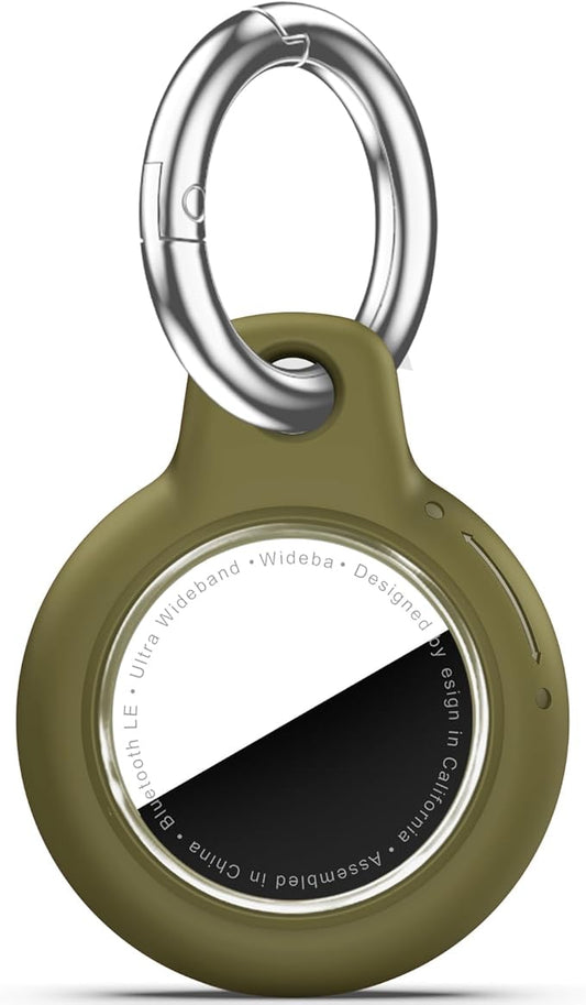 Upgrade Waterproof Airtags Holder with Apple Airtags Keychain, Hard PC Air Tag Case, Anti-Scratch & Shock Air tag Holder,Men's Women's Keyrings & Keychains, for Dog,Car Key,Luggage -Army Green