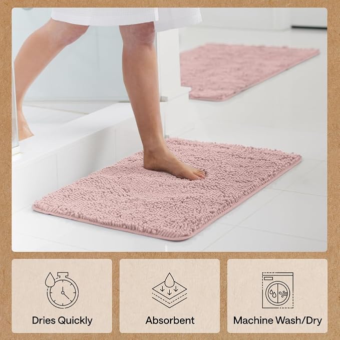 GORILLA GRIP Bath Rug Mat 60x24, Soft Absorbent Chenille, Quick Dry Microfiber - Image 7
