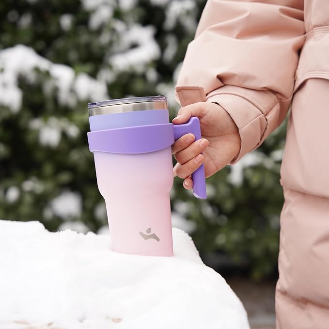 Konokyo 40 oz Tumbler with Handle and Straw, Insulated Travel Mug | Pastel - Image 6