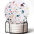 Terrazzo Coasters Set of 6, Colorful Boho Absorbent Ceramic Coasters | Speckled by ilohaus