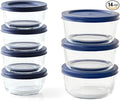 14-Piece Glass Food Storage Containers Set | 1-Cup & 2-Cup, Leakproof | by DuraLiving