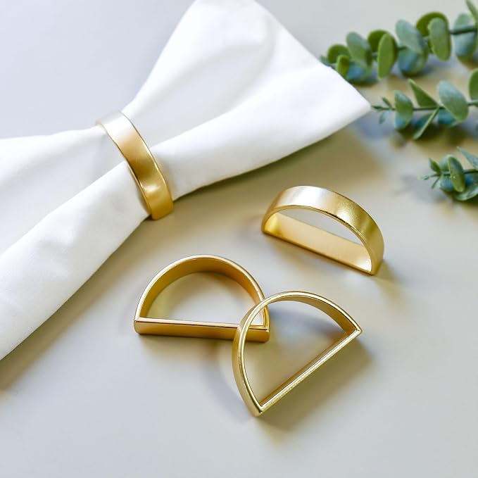 Cuff Brushed Gold Napkin Rings Set of 120, Modernist Napkin Ring Holder - Image 5