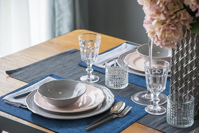 Faux Cotton Linen Placemats Set of 8, Cloth Washable Farmhouse Dining Table Mats - Image 7