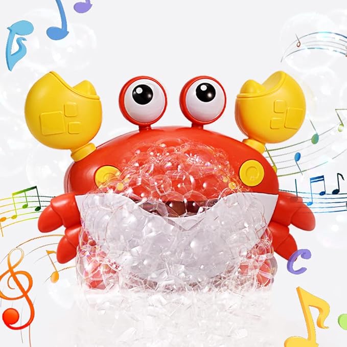 Crabby Bubble Bath Toy for Toddlers - Automatic Bubble Maker with 12 Children's Songs - Sing-Along Bath Bubble Machine for Baby, Toddler and Kids - Fun Bathtub Toy for Endless Bubble Play