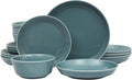 Gibson Home Summer Shades 16 Piece Plates and Bowls Dishes Service by GibsonHomewares