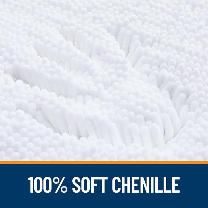 OLANLY Toilet Rugs U-Shaped 20x20, Extra Soft Absorbent Chenille Contour - Image 3