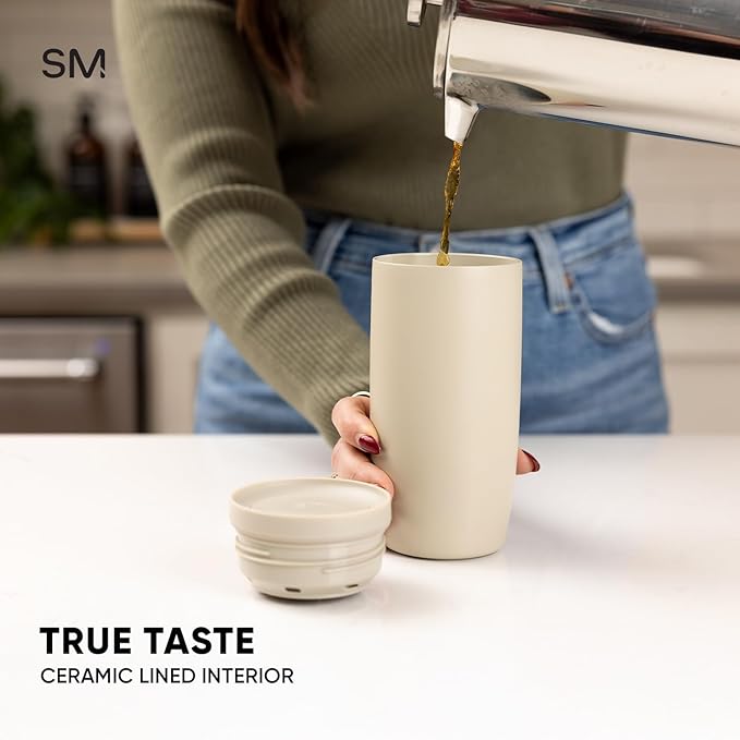 Simple Modern Insulated Travel Coffee Mug 360° Lid | 16oz | Terrazzo | Voyager - Image 5