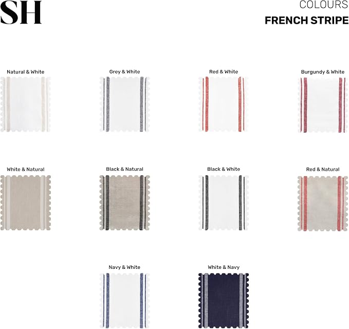 Solino Home 100% Pure Linen Table Runner, 14 x 156 in, French Stripe | Table - Image 8