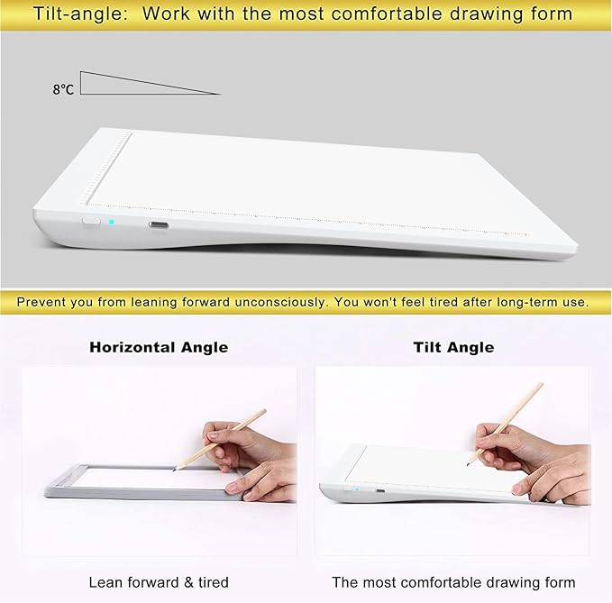 A4 Wireless Battery Powered Light Pad with Bag, TOHETO Tracing Light Box Dimmable Brightness Rechargeable LED Light Board Portable Cordless Copy Board for Drawing Sketching X-ray Viewing (White)
