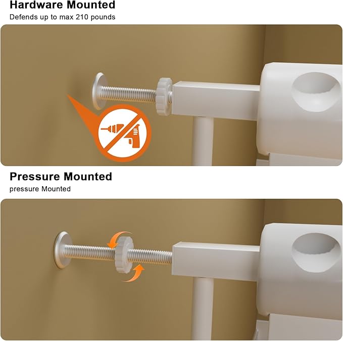 Extra Wide Baby Gate for Doorways Stairs Living Room Pressure Monuted Walk Through Safety Gate for Kids or Pets Dogs 62 Inch to 67 Inch Wide with Extensions