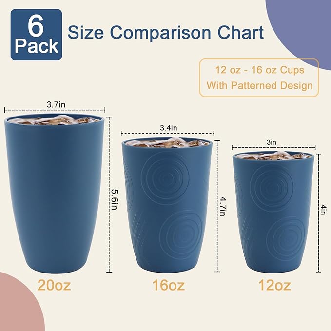 Wheat Straw Cups 16 OZ, Plastic Drinking Glasses, Drinking Cup, Unbreakable - Image 6