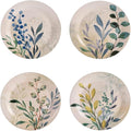 Bico Botanical Valley Salad Plates Set of 4, 8.75 Inch Ceramic Dessert Plates by Bico