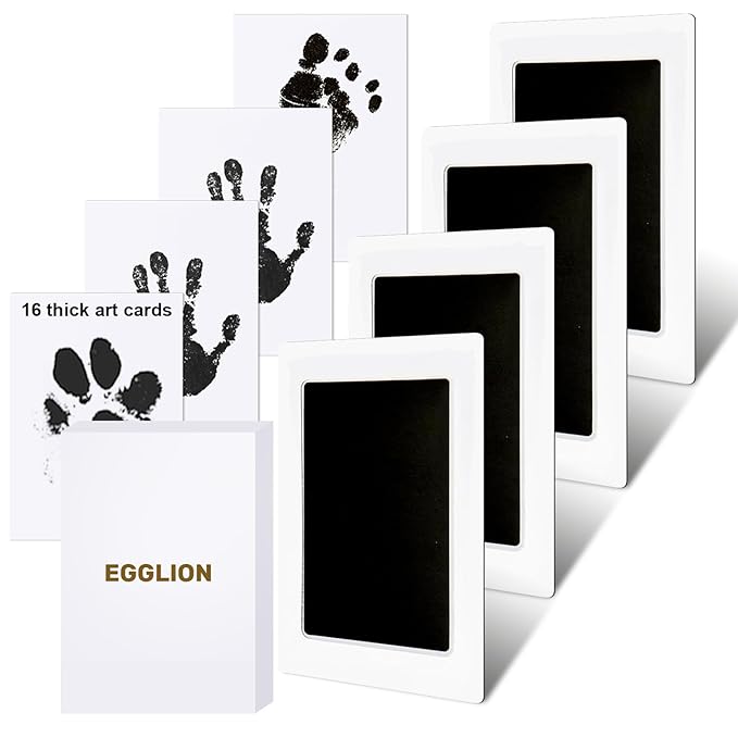 4 Pack Inkless Baby Hand and Footprint Kit – Mess Free Clean Touch Ink Pad for Baby Handprints & Footprints, Newborn Keepsake, Safe Pet Paw Print Ink Pad, No Mess Baby Footprint Kit
