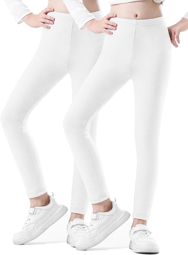 Girls Leggings Cotton Leggings for Toddler Footless Girls Pants Stretchy Baby Girl's Pants Infant Basic Leggings Size 6M -14Y