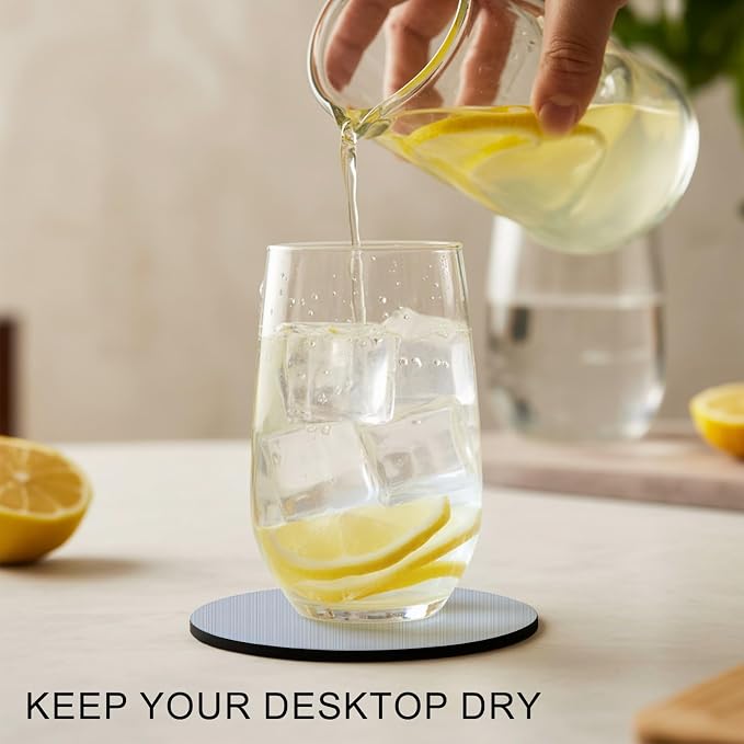 Farmhouse Blue Thin Lines Coasters Set of 4, Absorbent Coasters - Image 2