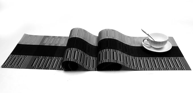 SHACOS Table Runners Woven Vinyl PVC Table Runners 12 x 90 inch Wipeable Heat - Image 2