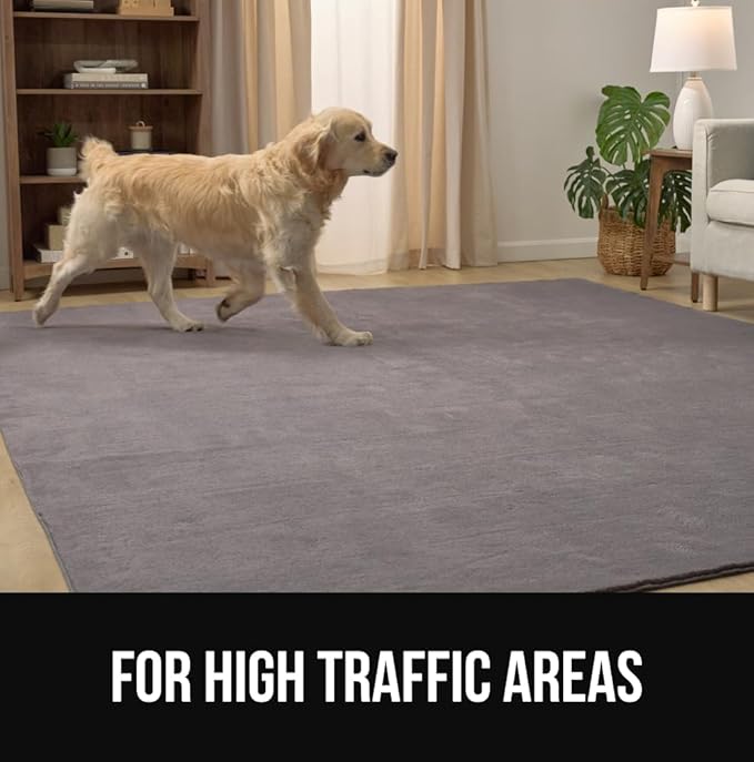 GORILLA GRIP Ultra Soft Washable Area Rug, 8x10, Stain and Slip Resistant Plush Thick Carpet for Bedroom Living Room, No Shed Floor Rugs, Pet Friendly, Dorm Essentials, Kids Nursery Home Decor, Taupe