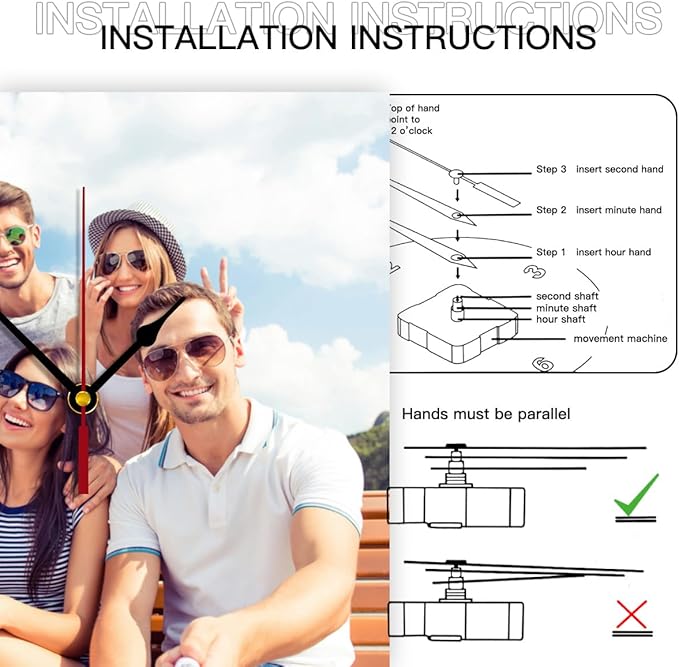 Generic Custom Clocks for Walls Personalized Clocks with Photo Text Logo That PVC Customized Round Silent Clock for Living Room Wedding Friend Family Lover, 12inch-30cm