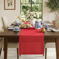 Classic Linen™ by D'Moksha Racing Red Table Runner 108 Inches Long, 100% Pure by DMokshaHomes
