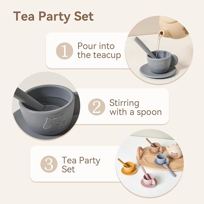 Tea Party Set for Little Girls 1-3 Kids Tea Set - Image 4
