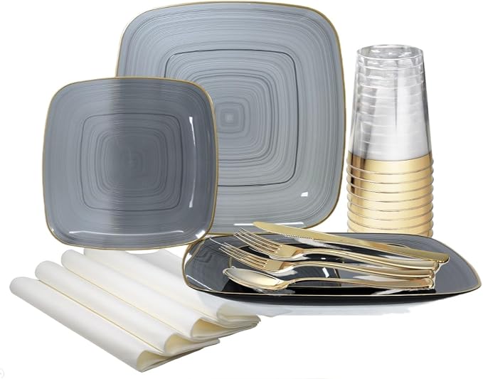 " OCCASIONS " 960pcs set-Wedding Party Disposable Plastic Plate Set -120 x 10'' by OCCASIONSFINESTPLASTICTABLEWARE