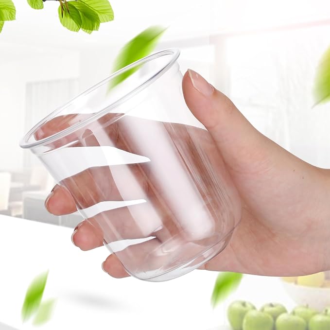 Ziliny Disposable Stemless Glasses 12oz Crystal Plastic Wine Glasses Clear - Image 4