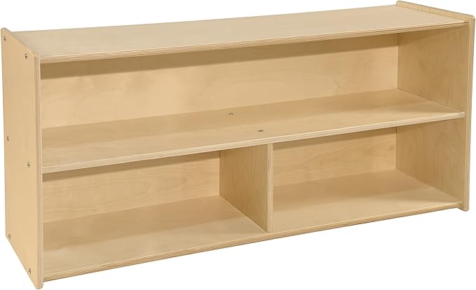 2-Shelf Kids Bookshelf & Toy Storage Organizer | 3-Section Montessori Shelves for Home & Classroom Organization & Storage