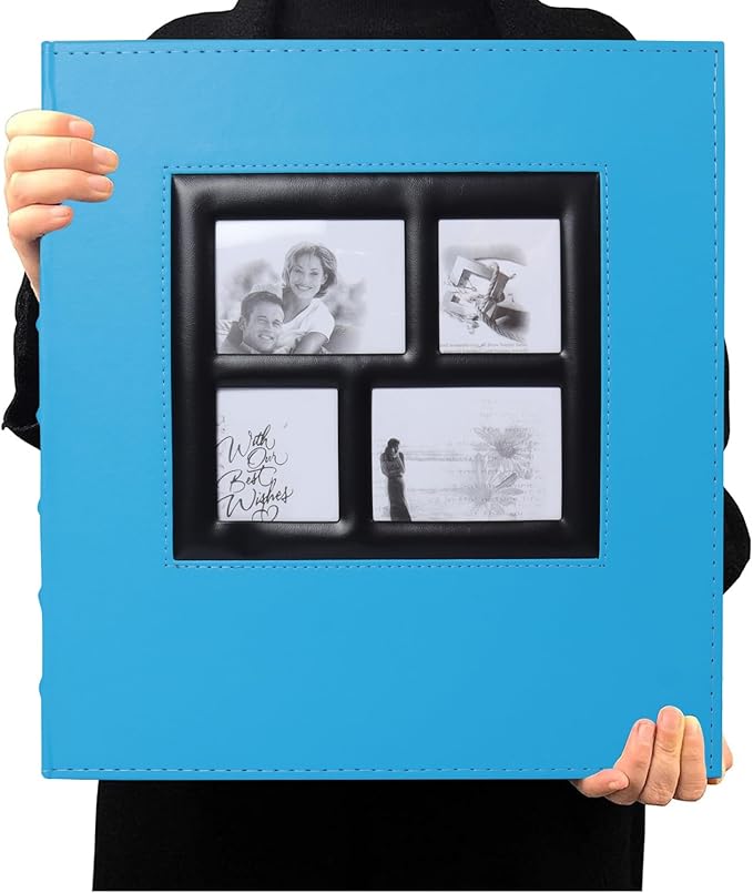 RECUTMS 600 Photos Photo Album 4x6, Large Capacity for Family Wedding Anniversary Baby Vacation Holds 600 Horizontal and Vertical Photos (Sky Blue)