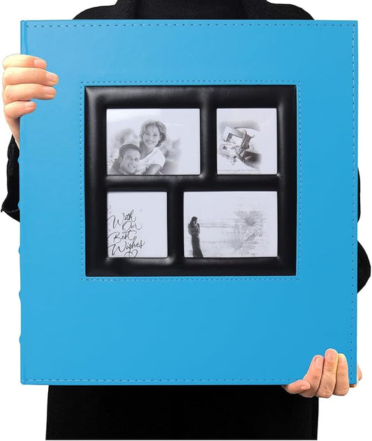 RECUTMS 600 Photos Photo Album 4x6, Large Capacity for Family Wedding Anniversary Baby Vacation Holds 600 Horizontal and Vertical Photos (Sky Blue)