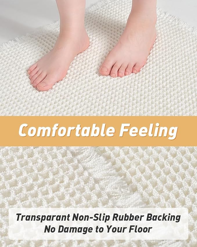AMOAMI Upgraded Waffle Runner Rug Super Absorbent Non Slip Bath Mats - Image 4