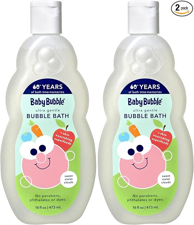 Mr. Bubble Baby Bubble Ultra Gentle Bubble Bath, Sweet Violet Clouds Scent, 16 oz., Pack of 2