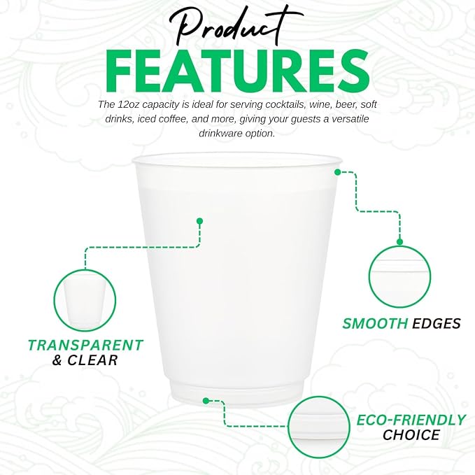 Concession Essentials 12oz Frost Flex Plastic Cups – 500 Pack – Shatterproof - Image 5