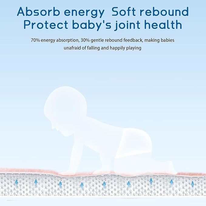 Baby Play Mat for Floor Tummy Time Mat Nursery Rug Muscle Mat Area Rug Playroom Rug Tatami Mat 6'7"x4'11" Memory Foam 1.3" Thick Crawling Mat for Babies,Toddlers, Infants, Kids(Light Gray)