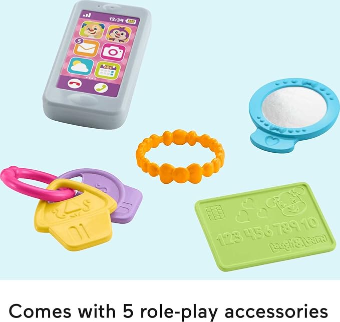 Fisher-Price Baby & Toddler Toy Laugh & Learn My Smart Purse with Lights, Learning Songs & 5 Accessories for Infants Ages 6+ Months