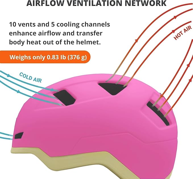 Kid Bike Helmets for Boys and Girls | Fit Head 51-54cm Circumference | CPSC & NTA-8776 Dual Certified | Multi-Sport Helmets with LED Lights, Magnetic Buckle, Detachable Visor