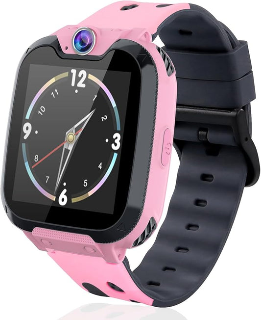 Goodatech Smart Watch for Kids Boys Girls Learning Toys with 16 Games Phone Call SOS, Camera Voice Music Player Recorder Alarm Clock,4-12 Years Birthday (Pink)