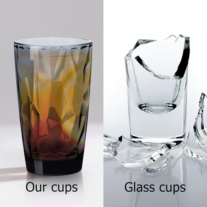 Topsky 16oz Plastic Tumblers Drinking Glasses Set of 4, Outdoor&Indoor - Image 5