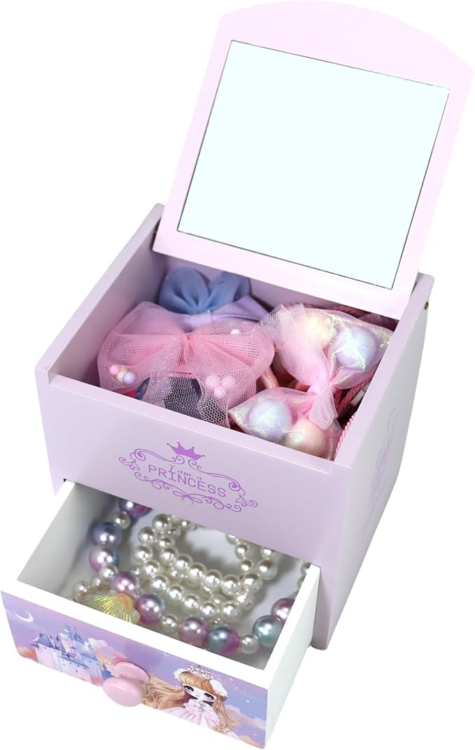 Girl Jewelry Box purple Tabletop Storage Box Little girl birthday christmas Gift kids jewelry box Organizer