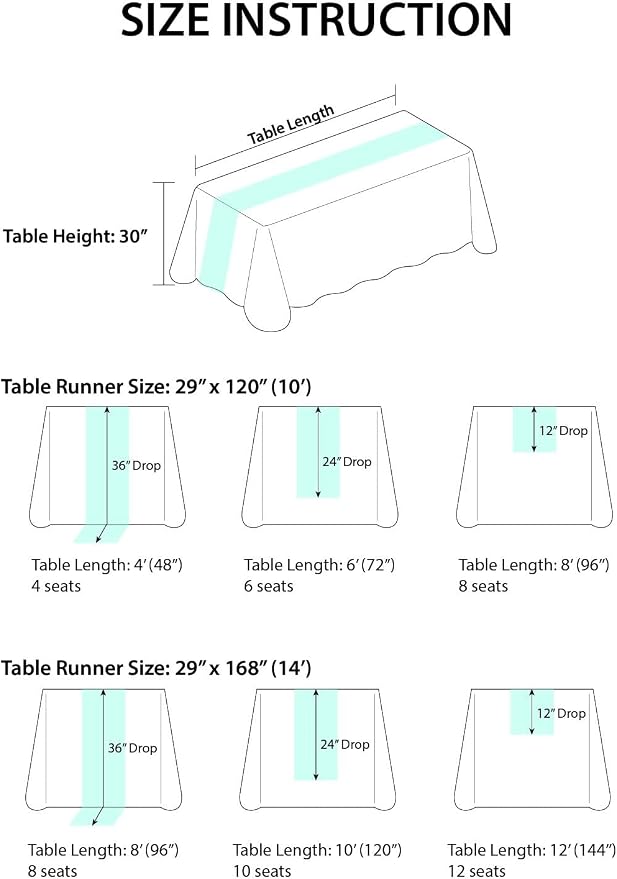 Ling's Moment 14Ft Dusty Rose Table Runner, Wedding Chiffon Table Runners | - Image 8
