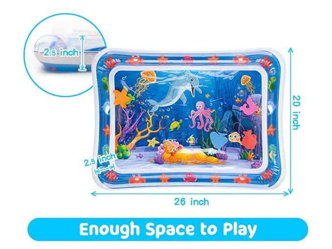 Tummy Time Water Mat丨Inflatable Tummy Time Water Play Mat for Babies, Infants and Toddlers 3 to 12 Months Promote Development Toys Baby Gifts