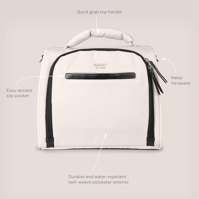 JuJuBe x Witney Carson - New Insulated Bottle Bag, Breastmilk Storage Bag for Baby Bottles, Waterproof Travel Lunch Bag or Cooler Bag for Nursing, Milk, Food, Snacks, Cloud, Mothers Day Gift