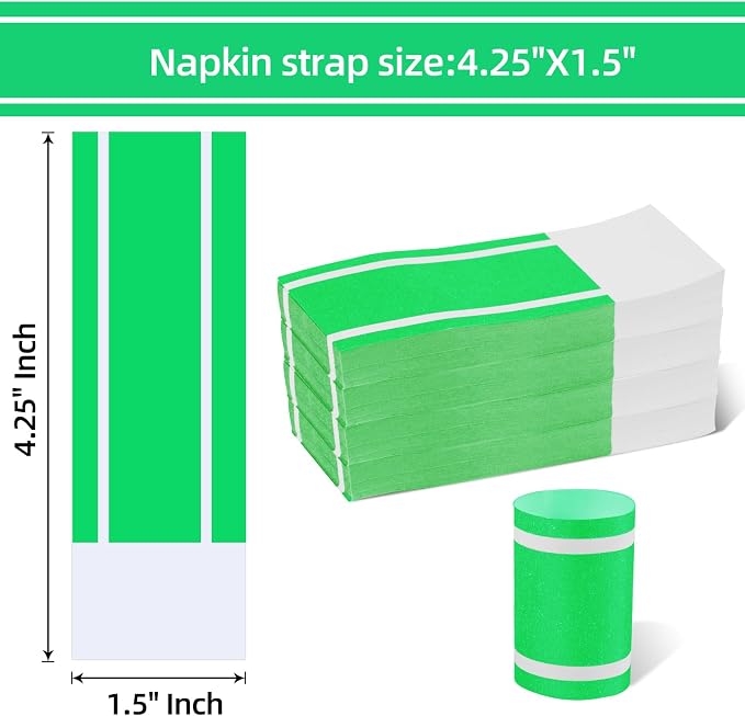 Germiwipe 500 Pcs Self-Adhesive Napkin Bands, | Paper Napkin Rings - Image 3