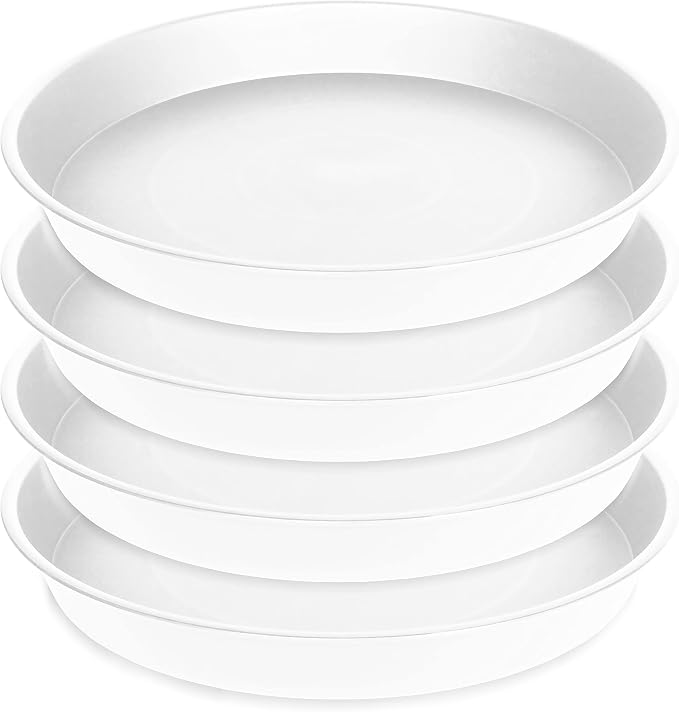 4 Pack of 19 inch Plant Saucer, 2.7" Depth Tray, Large Deep Garden Plastic by Bleuhome